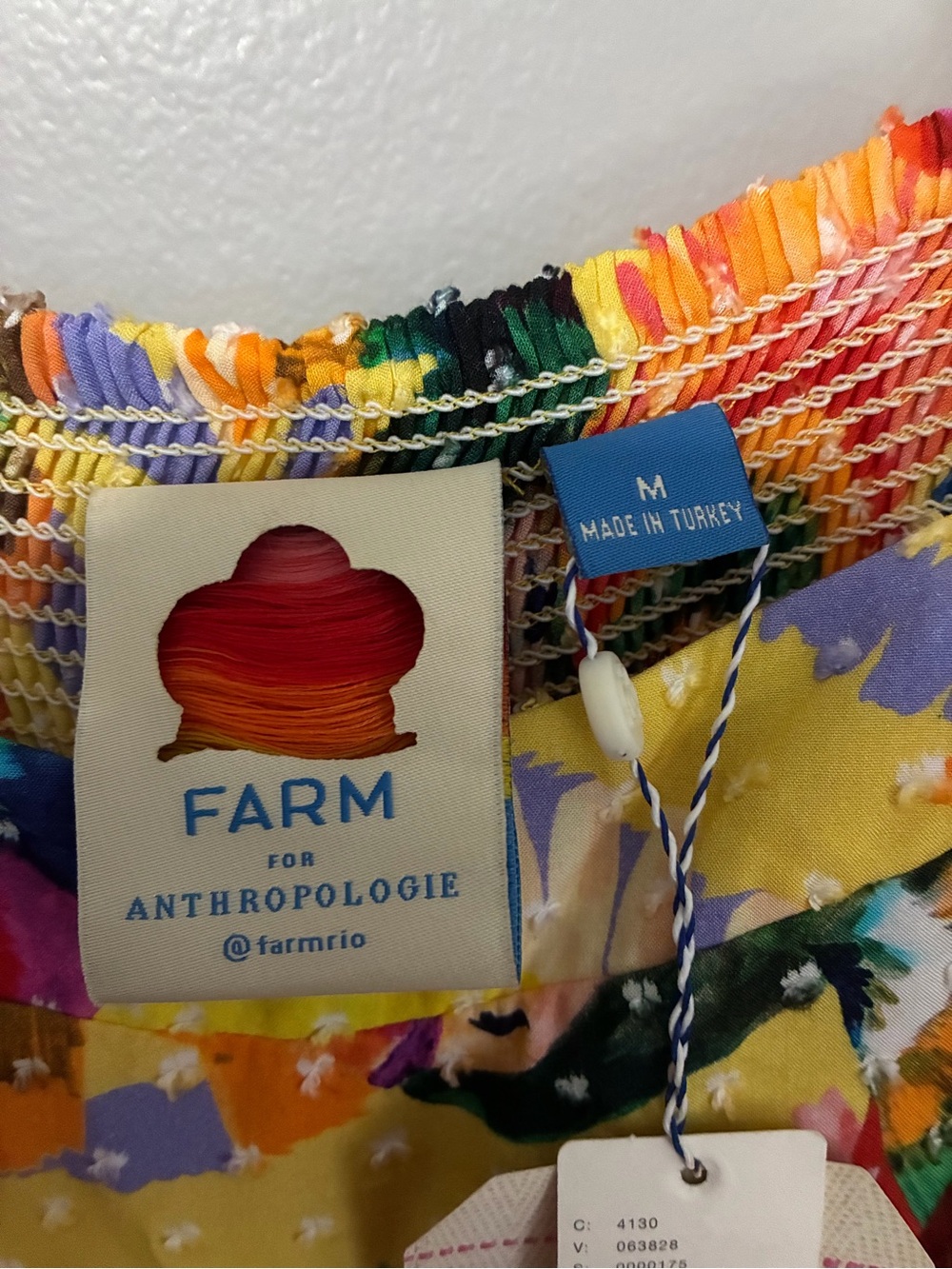 NWT FARM Rio Yellow Tropical Print Tiered Maxi Dress with Multicolor Accents - Picture 4 of 8